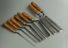 Set of Eight BUCK BROS Crank Neck Patternmaker's Gouges - 76072